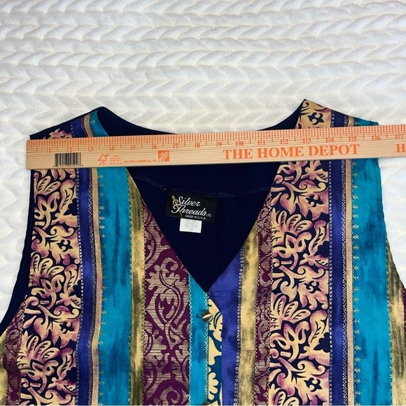 Vintage Silver Threads Women’s Colorful Striped Vest size 1X - Picture 9 of 9
